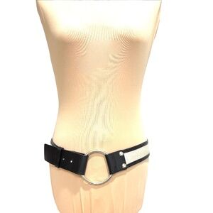 belt NWT S/M/L WHITE HOUSE BLACK MARKET woven summer beige black leather